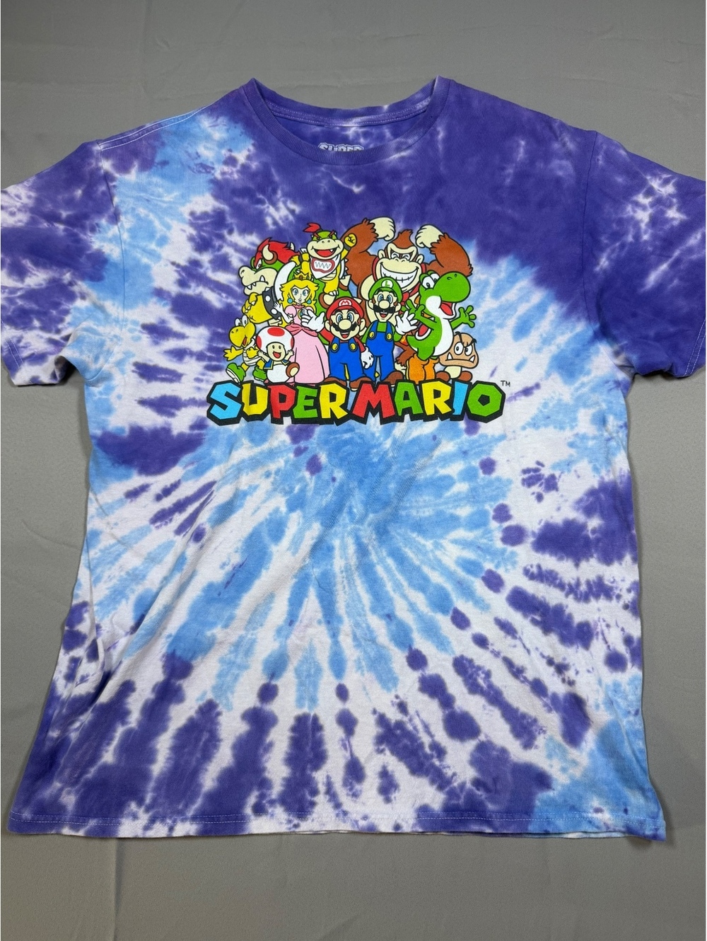 Super Mario Purple Blue Tie Dye T Shirt